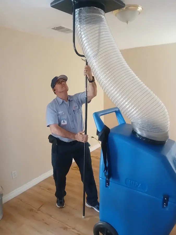 Mini Split Installation technician using HEPA equipment in Milton-Freewater
